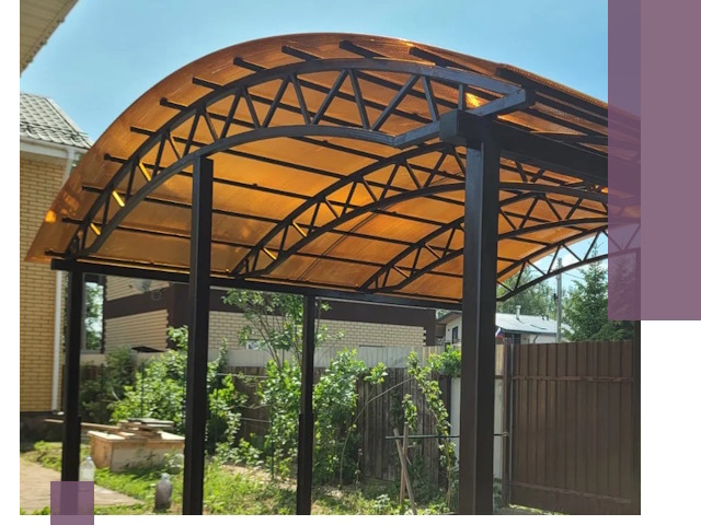 Изготовление навесов под ключ в Чайковском из качественных материалов