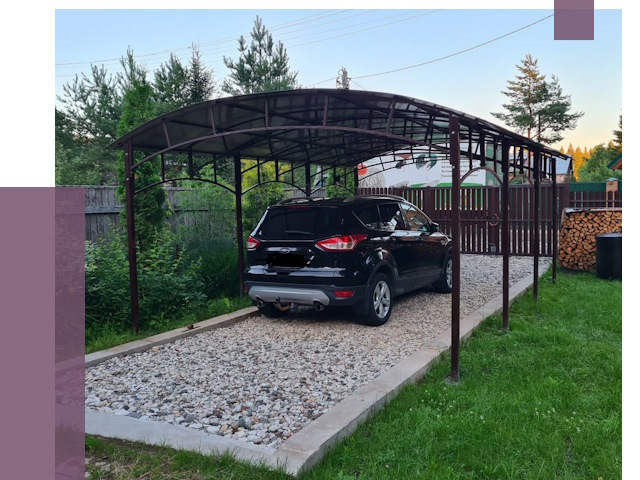 Навесы для автомобиля в Чайковском от 13005 руб.  | ПРОЛЁТ-Чкв