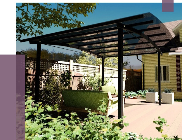 Навесы для террасы в Чайковском от 12904 руб. под ключ | ПРОЛЁТ-Чкв