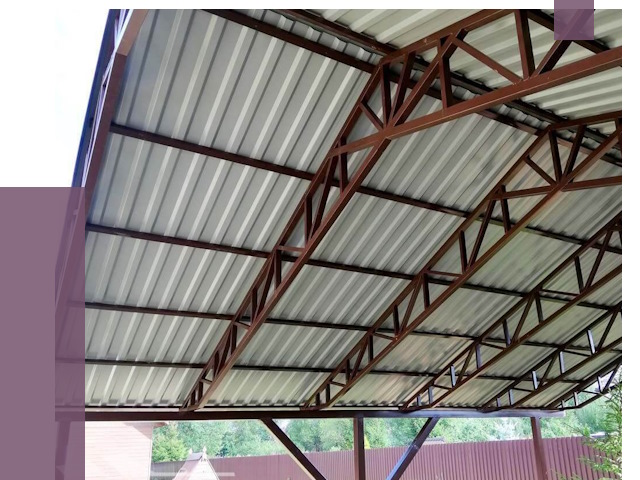 Навесы из профнастила в Чайковском от 7287 руб. | ПРОЛЁТ-Чкв