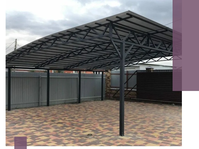 Металлические навесы под ключ в Чайковском — изготовление и монтаж