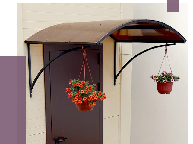 Козырьки над входом в Чайковском от 14675 руб.  | ПРОЛЁТ-Чкв