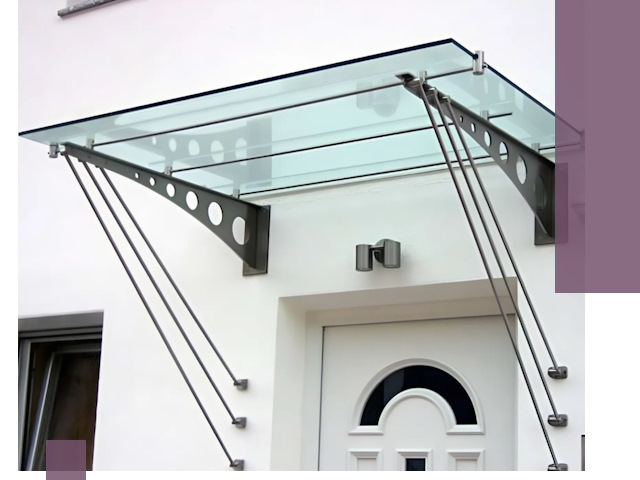 Козырьки над входом под ключ в Чайковском — изготовление и монтаж