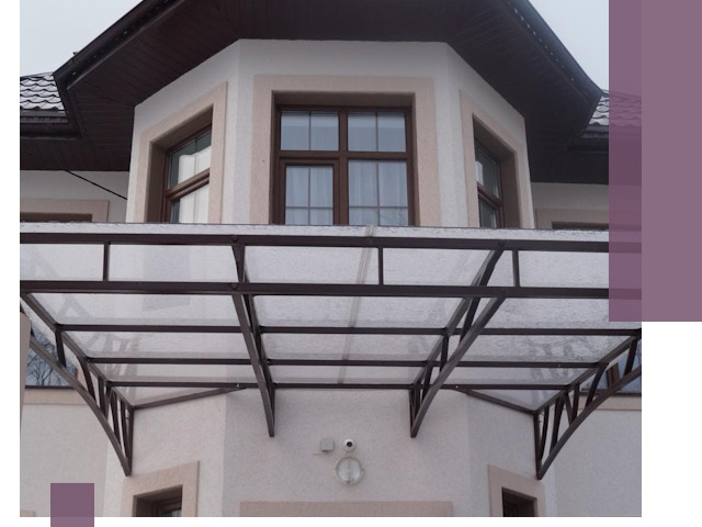 Козырьки из поликарбоната под ключ в Чайковском