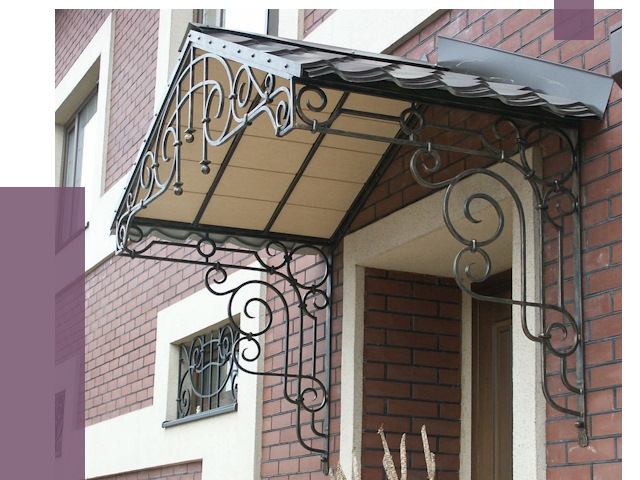 Двускатные козырьки в Чайковском под ключ от 12651 руб.