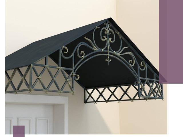 Двускатные металлические козырьки под ключ в Чайковском